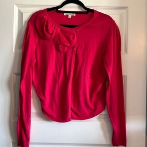 CAbi Women's Pink Sweater with Bow Detail